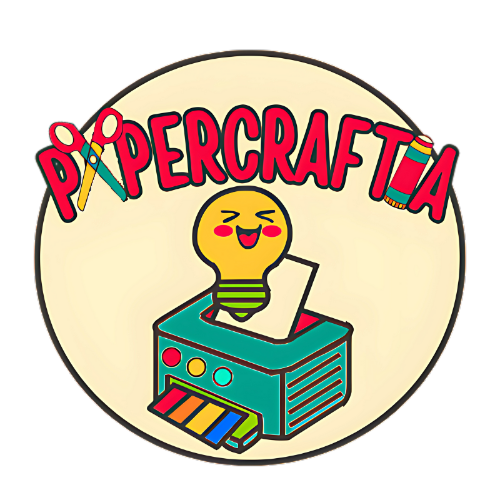 Papercraftia icon logo – cozy printable papercraft brand